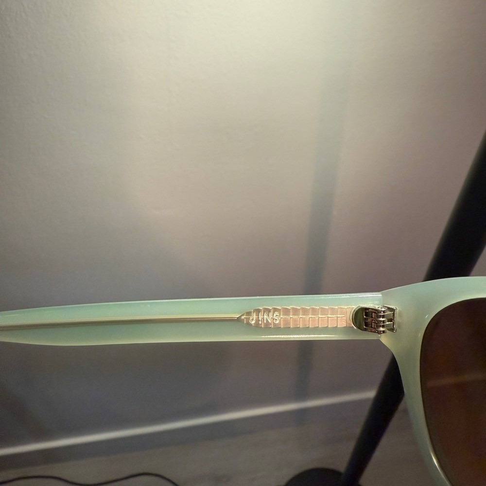 JINS Mint‎ Green Oval Sunglasses Brown Lenses Plastic Frame SLV 155-1045A - Picture 5 of 7